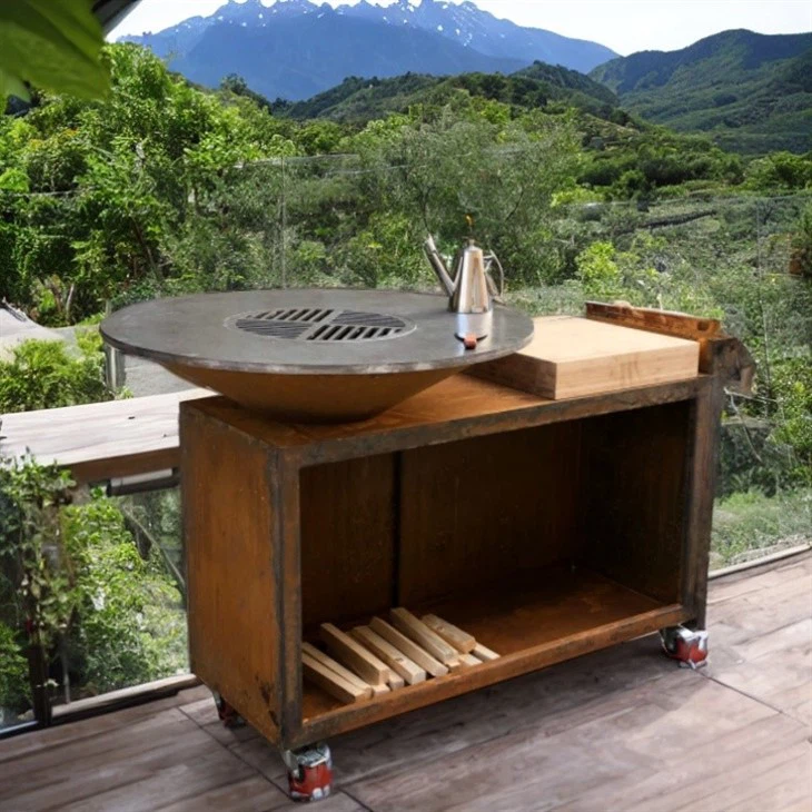 Hot Sale Patio Corten Steel BBQ Grill in Europe