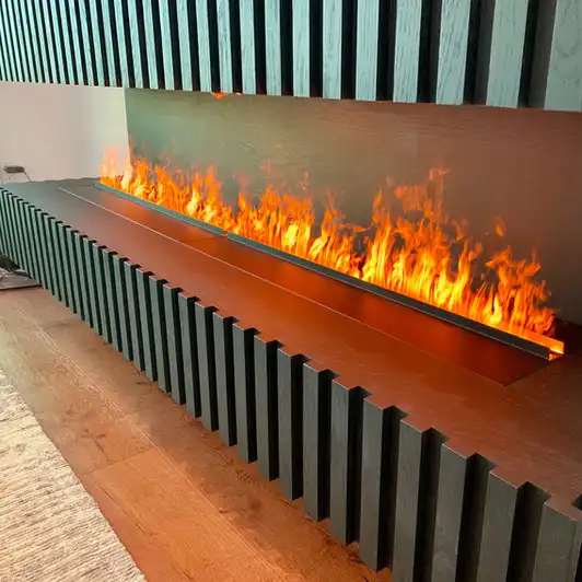 3D Simulation Flame Background Wall Stove